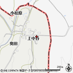 京都府南山城村（相楽郡）北大河原（上中谷）周辺の地図