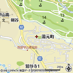 兵庫県西宮市湯元町5周辺の地図