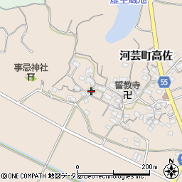 三重県津市河芸町高佐周辺の地図