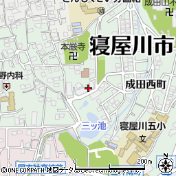 大阪府寝屋川市美井元町20-25周辺の地図