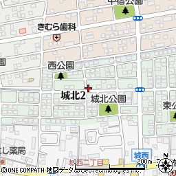 静岡県掛川市城北2丁目周辺の地図