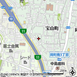 大阪府豊中市宝山町21-12周辺の地図