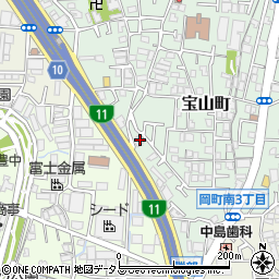 大阪府豊中市宝山町22-5周辺の地図