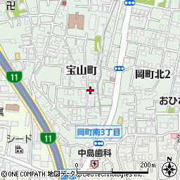 大阪府豊中市宝山町13-2周辺の地図