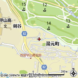 兵庫県西宮市湯元町6周辺の地図