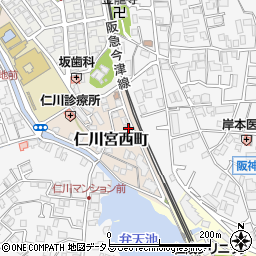 兵庫県宝塚市仁川宮西町4-4周辺の地図