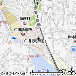 兵庫県宝塚市仁川宮西町4-8周辺の地図