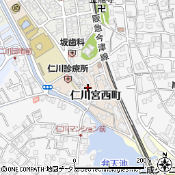 兵庫県宝塚市仁川宮西町周辺の地図