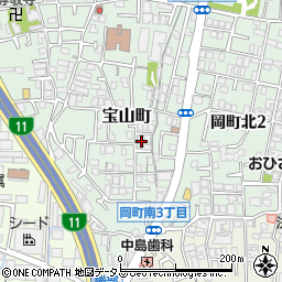 大阪府豊中市宝山町13-5周辺の地図