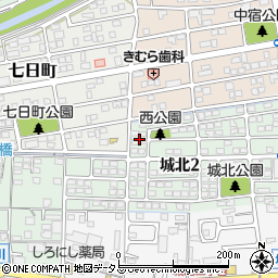 静岡県掛川市城北2丁目18周辺の地図