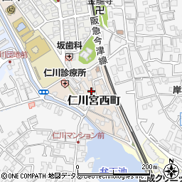 兵庫県宝塚市仁川宮西町3-11周辺の地図