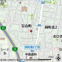 大阪府豊中市宝山町13-9周辺の地図