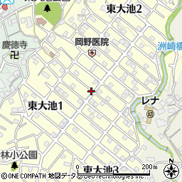 兵庫県神戸市北区東大池周辺の地図