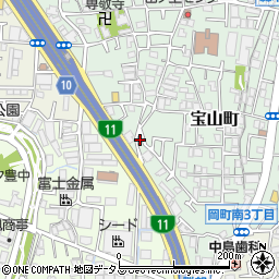 大阪府豊中市宝山町22-2周辺の地図