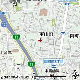 大阪府豊中市宝山町20-13周辺の地図