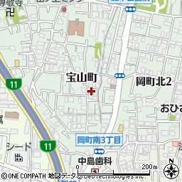 大阪府豊中市宝山町13-6周辺の地図