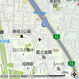 大阪府豊中市勝部3丁目4周辺の地図