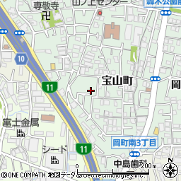 大阪府豊中市宝山町21-14周辺の地図