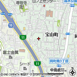 大阪府豊中市宝山町21-15周辺の地図