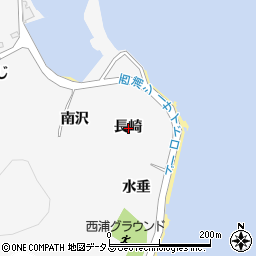 愛知県蒲郡市西浦町長崎周辺の地図