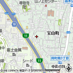 大阪府豊中市宝山町21-20周辺の地図