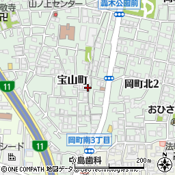 大阪府豊中市宝山町13-10周辺の地図