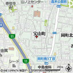 大阪府豊中市宝山町20周辺の地図
