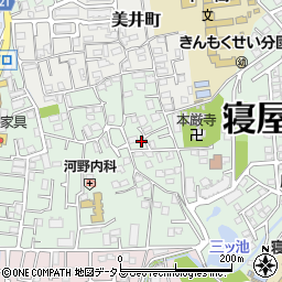 大阪府寝屋川市美井元町18-39周辺の地図