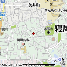 大阪府寝屋川市美井元町18-4周辺の地図