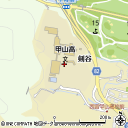 兵庫県西宮市鷲林寺剣谷周辺の地図