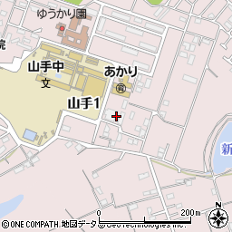 兵庫県加古川市山手1丁目周辺の地図