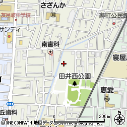 大阪府寝屋川市田井西町周辺の地図