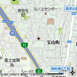 大阪府豊中市宝山町10-10周辺の地図