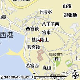 愛知県西尾市吉良町宮崎（甚兵衛上）周辺の地図