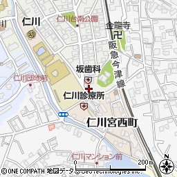 兵庫県宝塚市仁川台404周辺の地図