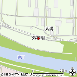 愛知県豊橋市大村町外神明周辺の地図