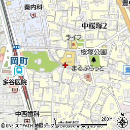大阪府豊中市中桜塚2丁目27-22周辺の地図