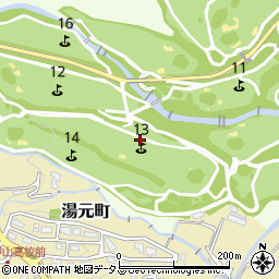 甲山大橋周辺の地図