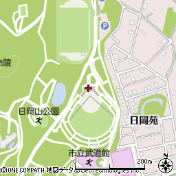 日岡山公園　管理事務所周辺の地図