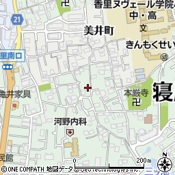 大阪府寝屋川市美井元町14-20周辺の地図