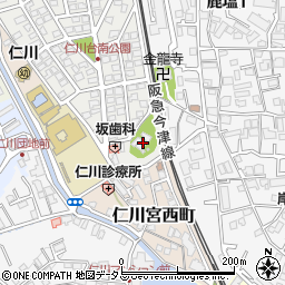 兵庫県宝塚市仁川台1-7周辺の地図