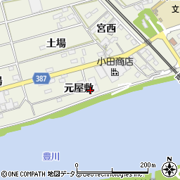愛知県豊橋市横須賀町元屋敷20周辺の地図