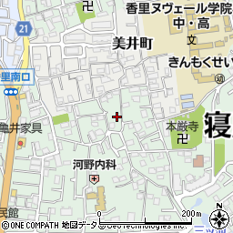 大阪府寝屋川市美井元町14-19周辺の地図