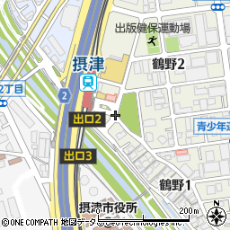 モノレール摂津駅前周辺の地図