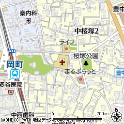 ダイソー豊中桜塚ショッピングセンター店周辺の地図