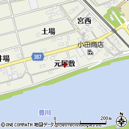 愛知県豊橋市横須賀町元屋敷周辺の地図