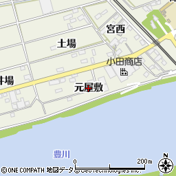 愛知県豊橋市横須賀町（元屋敷）周辺の地図