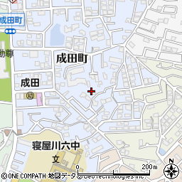 大阪府寝屋川市成田町周辺の地図