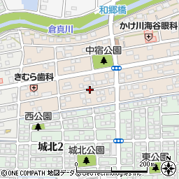 静岡県掛川市中宿周辺の地図