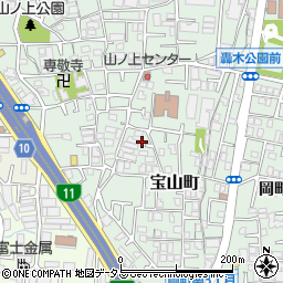 大阪府豊中市宝山町10-23周辺の地図